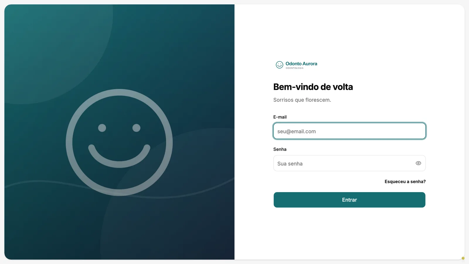 Login do Contclinic personalizado para Odonto Aurora